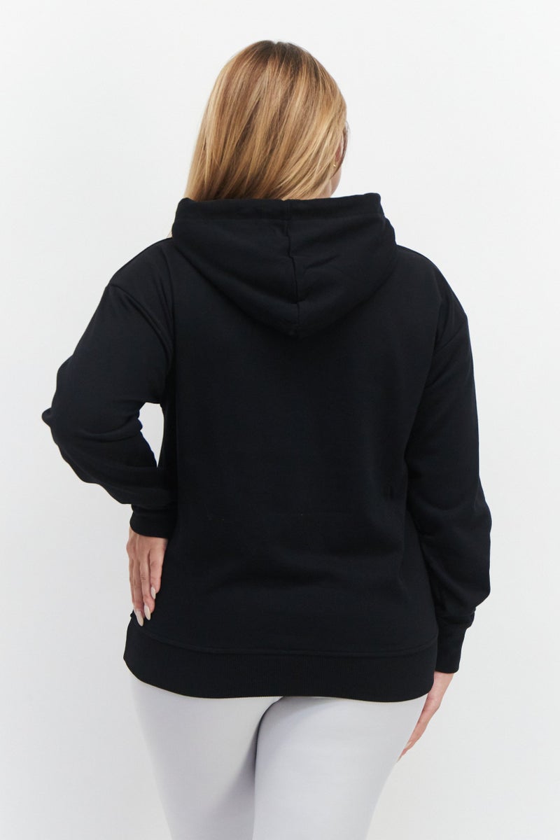 Marilyn Monroe سويت شيرتات نسائية بغطاء رأس بأكمام طويلة مطبوعة، أسود - Image 2